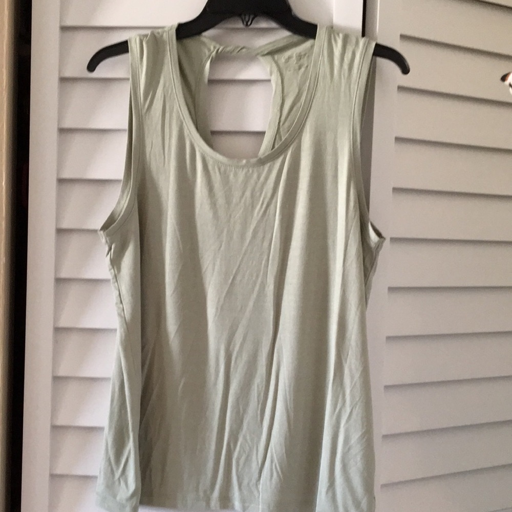 New Jessica Simpson Light Sage Twisted Back Top
